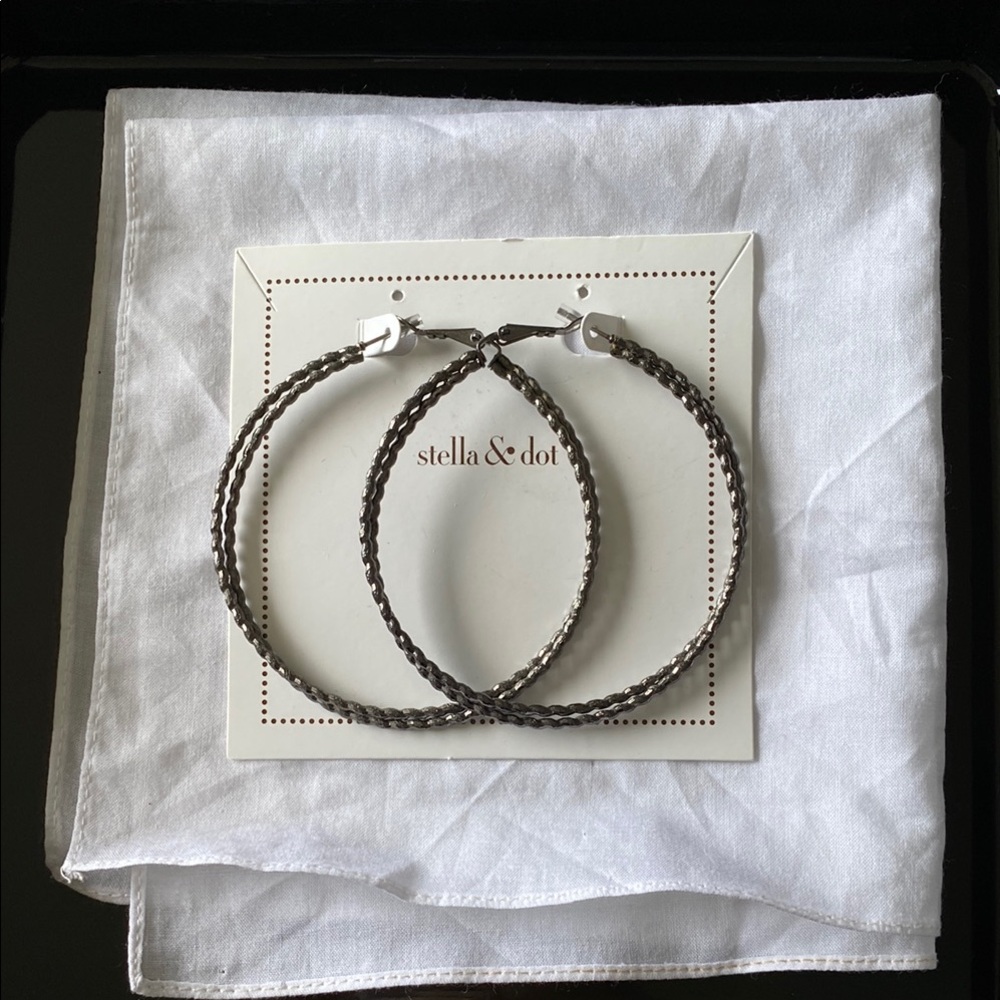Stella & Dot Silver Hoop Earrings